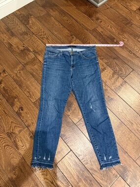 J Brand Blue Distressed Ankle Skinny Jeans